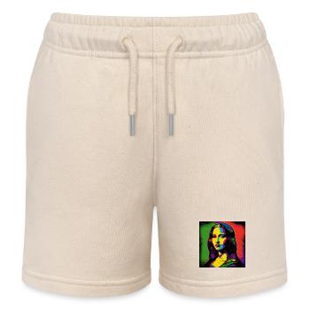 Portrait Pop Art - Kids Organic Sweat Shorts by Stanley/Stella - soft Ecru - Front