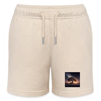 Weltenbaum im Kosmos - Kinder Organic Joggingshorts Mini Bolter von Stanley/Stella - Natur - Vorne