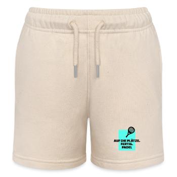 Aufschlag Padel-Tennis Spieler Statement Schläger - Kinder Organic Joggingshorts Mini Bolter von Stanley/Stella - Natur - Vorne