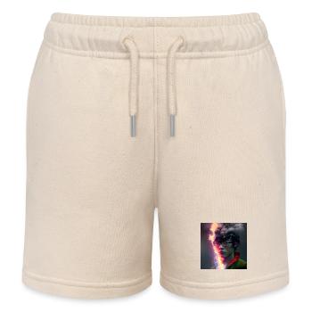 elektrik portrait - Electric Rift neon face - Kids Organic Sweat Shorts by Stanley/Stella - soft Ecru - Front