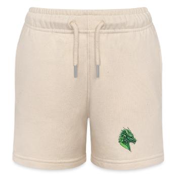 Stylized, geometric dragon - Kids Organic Sweat Shorts by Stanley/Stella - soft Ecru - Front