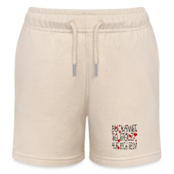 SO STOLZ AUF DICH SPRÜCHE - ZUFRIEDENHEIT - Kinder Organic Joggingshorts Mini Bolter von Stanley/Stella - Natur - Vorne