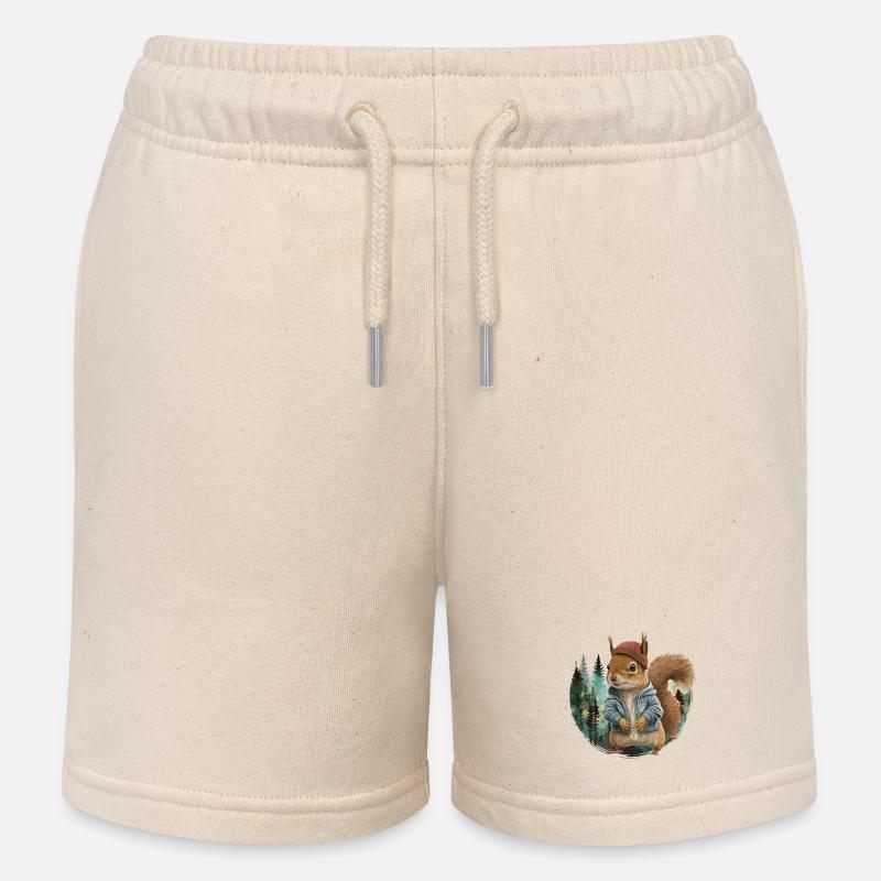 Écureuil mignon - Short de jogging enfant bio Stanley/Stella - écru doux