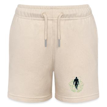 Earth Machine Man Atomic Robot Machine Man - Kids Organic Sweat Shorts by Stanley/Stella - soft Ecru - Front