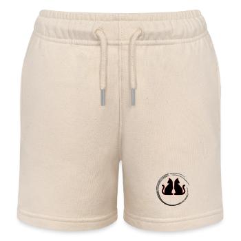 Rot / Schwarze Zwillings Katzen - Kinder Organic Joggingshorts Mini Bolter von Stanley/Stella - Natur - Vorne