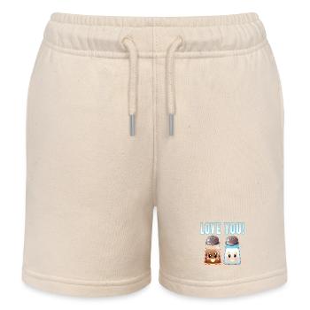 PEPPER SALT STREUER - LOVE YOU - LUSTIGES ZITAT - Kinder Organic Joggingshorts Mini Bolter von Stanley/Stella - Natur - Vorne