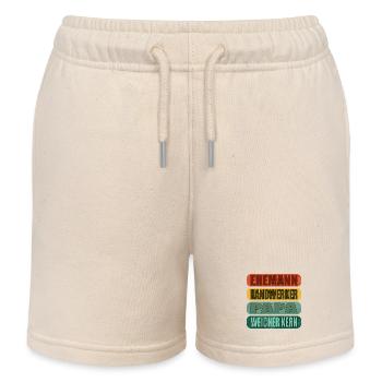 Geschenke zum Vatertag - PAPA - WEICHER KERN - Kinder Organic Joggingshorts Mini Bolter von Stanley/Stella - Natur - Vorne