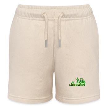 Feld Kraftfahrzeug Traktor Landmaschinen Statement - Kinder Organic Joggingshorts Mini Bolter von Stanley/Stella - Natur - Vorne