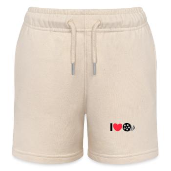 Herz Statement Ich Liebe Movies Film Schauen - Kinder Organic Joggingshorts Mini Bolter von Stanley/Stella - Natur - Vorne