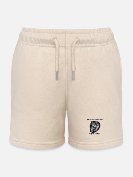Motocross for life - Kids Organic Sweat Shorts by Stanley/Stella - soft Ecru