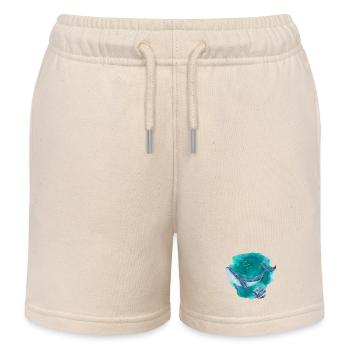 Baleine bleue aquarelle – Ocean Wildlife Art - Short de jogging enfant bio Stanley/Stella - écru doux - Devant