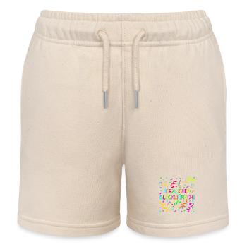 Herzlichen Glückwunsch Geburtstagsgrüße Konfetti - Kinder Organic Joggingshorts Mini Bolter von Stanley/Stella - Natur - Vorne
