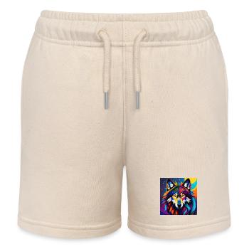 Wolf - Kids Organic Sweat Shorts by Stanley/Stella - soft Ecru - Front