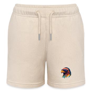 Majestic Soar: Retro Eagle T-Shirt - Kids Organic Sweat Shorts by Stanley/Stella - soft Ecru - Front