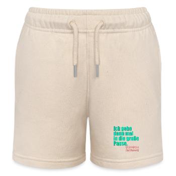 Abschiedsgeschenk Pensionärin Lehrerin Große Pause - Kinder Organic Joggingshorts Mini Bolter von Stanley/Stella - Natur - Vorne