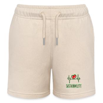 Umwelt Erde Herz Nachhaltigkeit Statement Natur - Kinder Organic Joggingshorts Mini Bolter von Stanley/Stella - Natur - Vorne