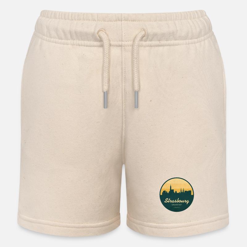 Strasbourg Skyline – Sunset Design - Short de jogging enfant bio Stanley/Stella - écru doux
