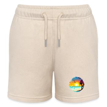 Sommer Sonnenuntergang Strand Aquarell - Kinder Organic Joggingshorts Mini Bolter von Stanley/Stella - Natur - Vorne