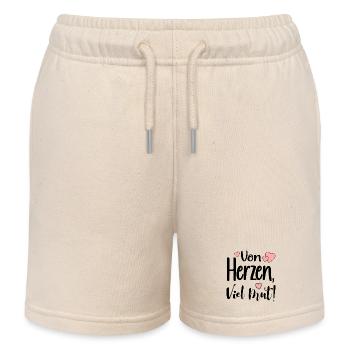 VON HERZEN - VIEL MUT SPRÜCHE - Kinder Organic Joggingshorts Mini Bolter von Stanley/Stella - Natur - Vorne
