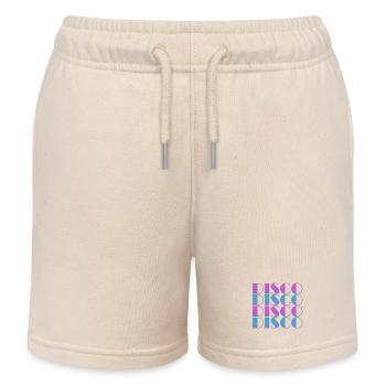 Lebendiges Disco-Textmuster-Design - Kinder Organic Joggingshorts Mini Bolter von Stanley/Stella - Natur - Vorne