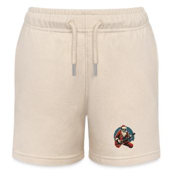 Rockender Weihnachtsmann Santa Mit E-Gitarre - Kinder Organic Joggingshorts Mini Bolter von Stanley/Stella - Natur - Vorne