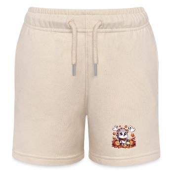 Halloween hedgehog with cute ghosts - Kids Organic Sweat Shorts by Stanley/Stella - soft Ecru - Front