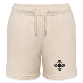 kreuze, Ranken, Rosenblüte, Gothic motive - Kinder Organic Joggingshorts Mini Bolter von Stanley/Stella - Natur - Vorne