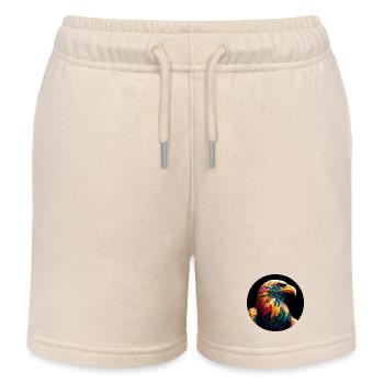 Eagle with colorful feathers - Kids Organic Sweat Shorts by Stanley/Stella - soft Ecru - Front