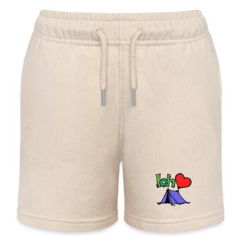 Zelten Camping Camper Statement Wanderlust Herz - Kinder Organic Joggingshorts Mini Bolter von Stanley/Stella - Natur - Vorne