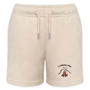 Feu de camp Camping Déclaration Camping Camper - Short de jogging enfant bio Stanley/Stella - écru doux - Devant