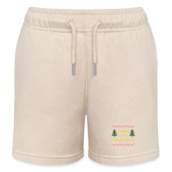 Christmas Cross Stitch Knit Pattern - Kids Organic Sweat Shorts by Stanley/Stella - soft Ecru - Front