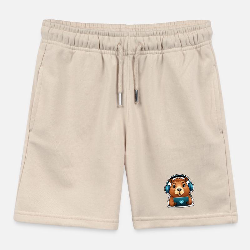 Capybara mit Computer Kinder Organic Joggingshorts Mini Bolter von Stanley/Stella