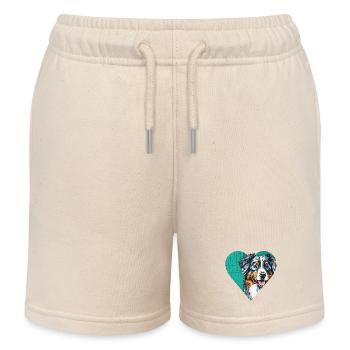 Australian Shepherd Portrait - Kinder Organic Joggingshorts Mini Bolter von Stanley/Stella - Natur - Vorne