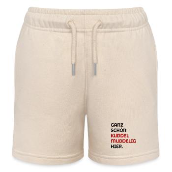 KUDDELMUDDELIG PLATTDEUTSCH SPRÜCHE - Kinder Organic Joggingshorts Mini Bolter von Stanley/Stella - Natur - Vorne