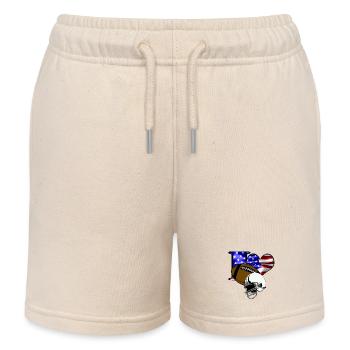 USA Football Heart Flag - Kids Organic Sweat Shorts by Stanley/Stella - soft Ecru - Front
