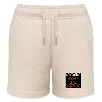GENERATION KINDHEIT OHNE SMARTPHONE - Kinder Organic Joggingshorts Mini Bolter von Stanley/Stella - Natur - Vorne