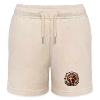 Amérindien Peau rouge d’Amérique - Short de jogging enfant bio Stanley/Stella - écru doux - Devant