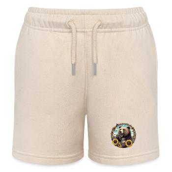 Ours graines de tournesol graines de tournesol cadeau - Short de jogging enfant bio Stanley/Stella - écru doux - Devant
