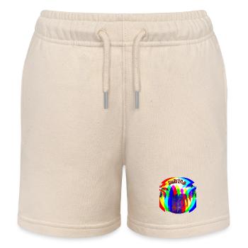 Surfer Silhouetten im Regenbogenfarben - Kinder Organic Joggingshorts Mini Bolter von Stanley/Stella - Natur - Vorne