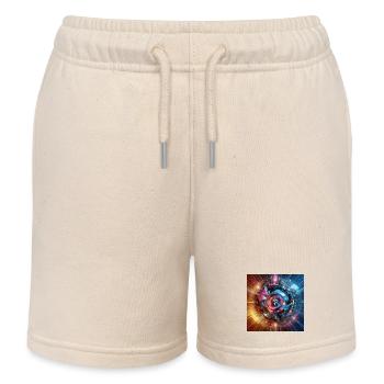Future Fusion: holographic and circular gradient - Kids Organic Sweat Shorts by Stanley/Stella - soft Ecru - Front