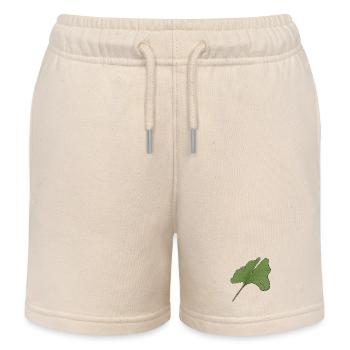 Ginko Biloba Leaf - Kids Organic Sweat Shorts by Stanley/Stella - soft Ecru - Front