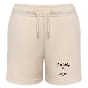 Ibiza lighthouse at the harbour, take a deep breath, Spain - Kids Organic Sweat Shorts by Stanley/Stella - soft Ecru - Front