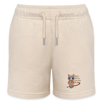 Chocolate blue - Kids Organic Sweat Shorts by Stanley/Stella - soft Ecru - Front