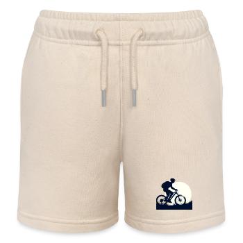 Eco Bike at Night Silhouette - Kids Organic Sweat Shorts by Stanley/Stella - soft Ecru - Front