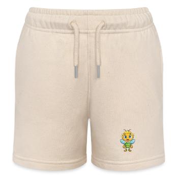 Bee Eater Cute Cartoon Character Kawaii Clipart - Kids Organic Sweat Shorts by Stanley/Stella - soft Ecru - Front