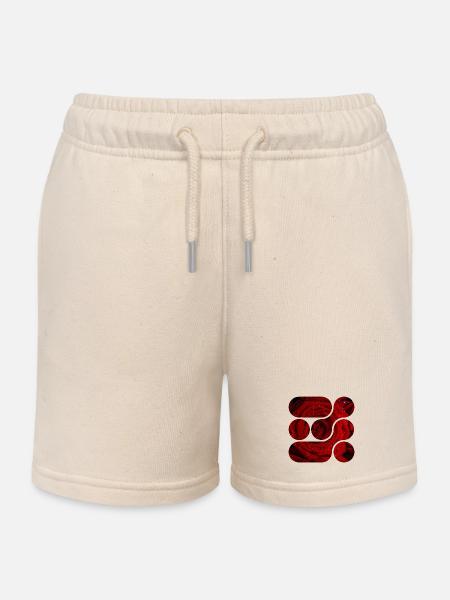 OCHOOO - Rote Rose - Kinder Organic Joggingshorts Mini Bolter von Stanley/Stella - Natur