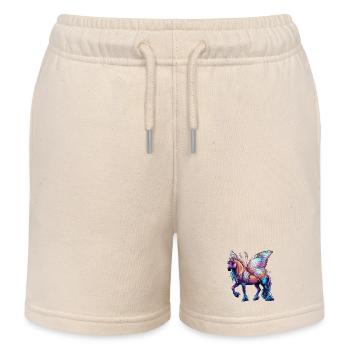 Schmetterlingspferd - Kinder Organic Joggingshorts Mini Bolter von Stanley/Stella - Natur - Vorne