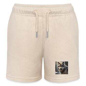 Wolf - Kids Organic Sweat Shorts by Stanley/Stella - soft Ecru - Front