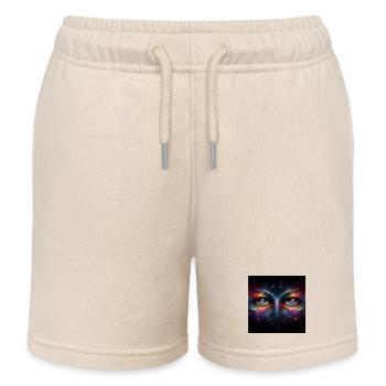 Eyes 3 - Kids Organic Sweat Shorts by Stanley/Stella - soft Ecru - Front