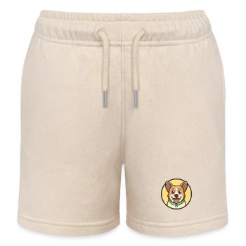 Cur Hunderasse Cartoon Kawaii Clipart Illustration - Kinder Organic Joggingshorts Mini Bolter von Stanley/Stella - Natur - Vorne
